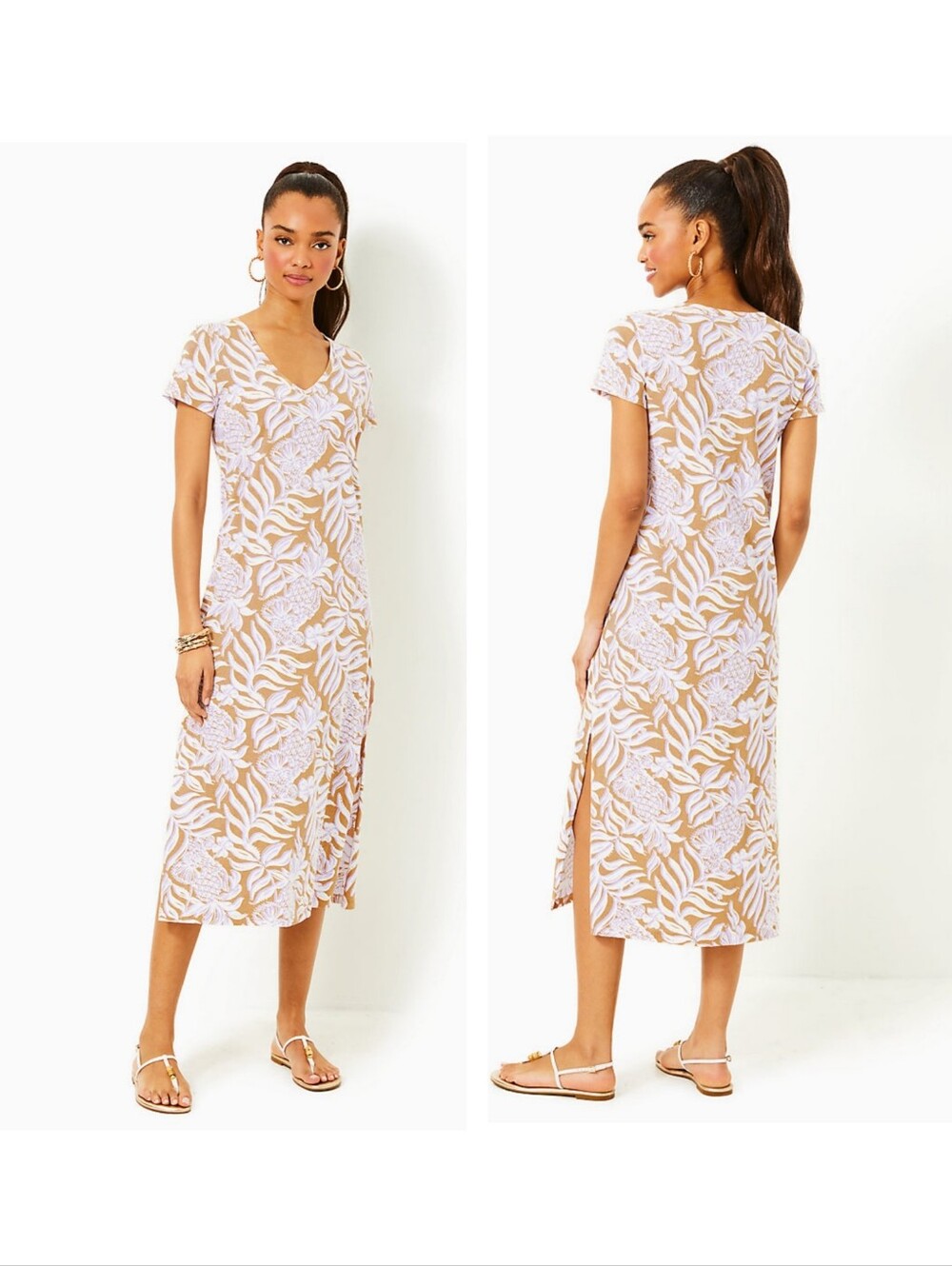 Lilly Pulitzer Etta Print Maxi Dress in the Rattan Bon Vivants Print XS